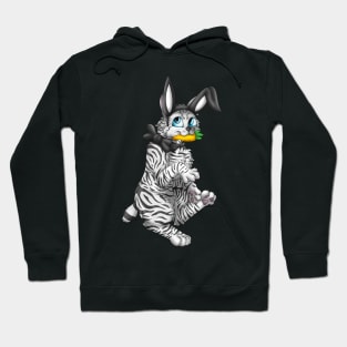 Bobtail BunnyCat: Silver Tabby (Black) Hoodie